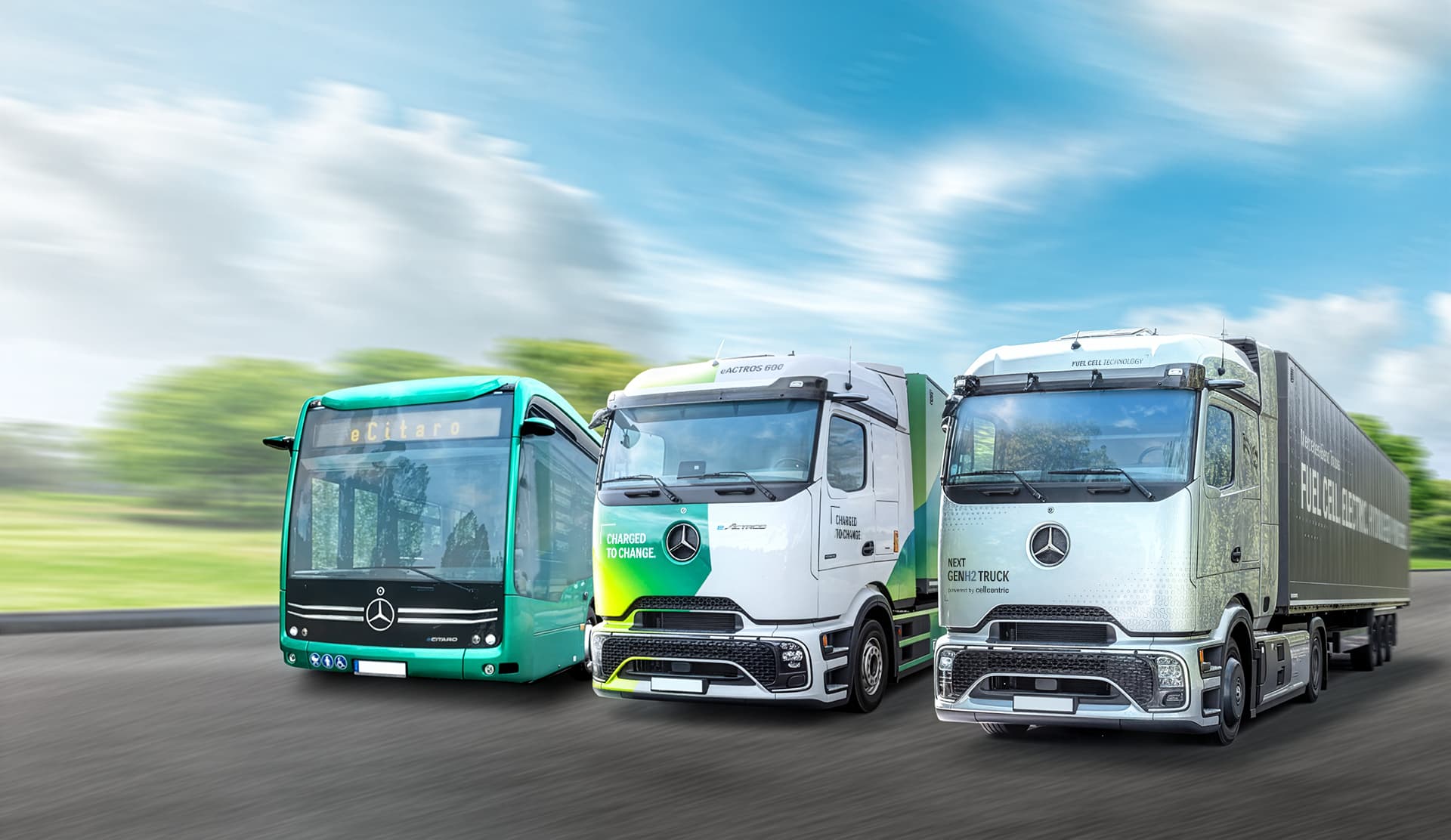 Zero-emission Mercedes-Benz trucks on the road